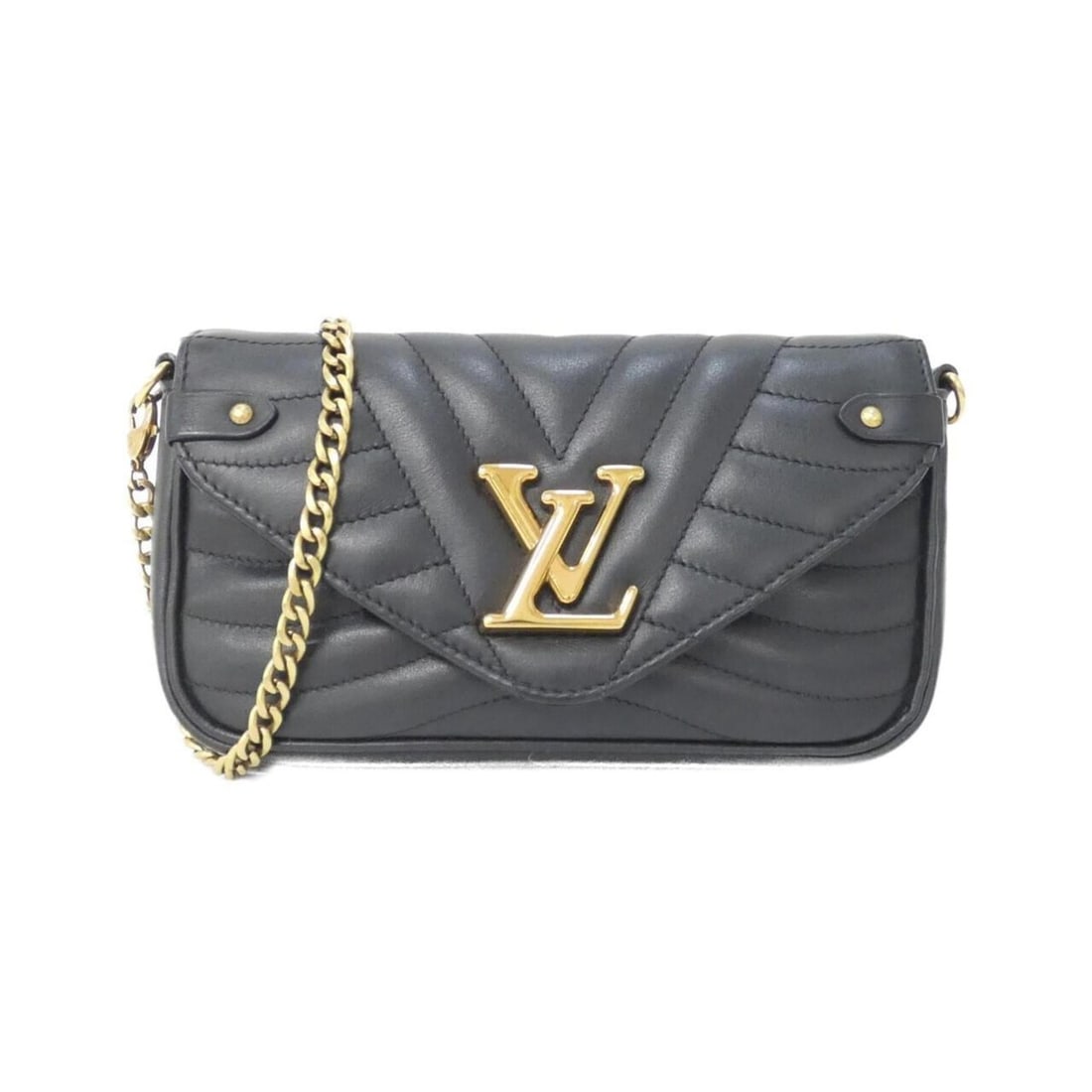 Louis Vuitton New Wave Pochette Chain Shoulder Bag M63929: --- Catalog ---Category: SizeSize (HxWxD): 15cm x 25cm x 7cm / 5.9'' x 9.84'' x 2.75''Category: DesignType: Pochette, Shoulder bagColor: BlackGender: WomenMaterial: Leather Hardware Color: