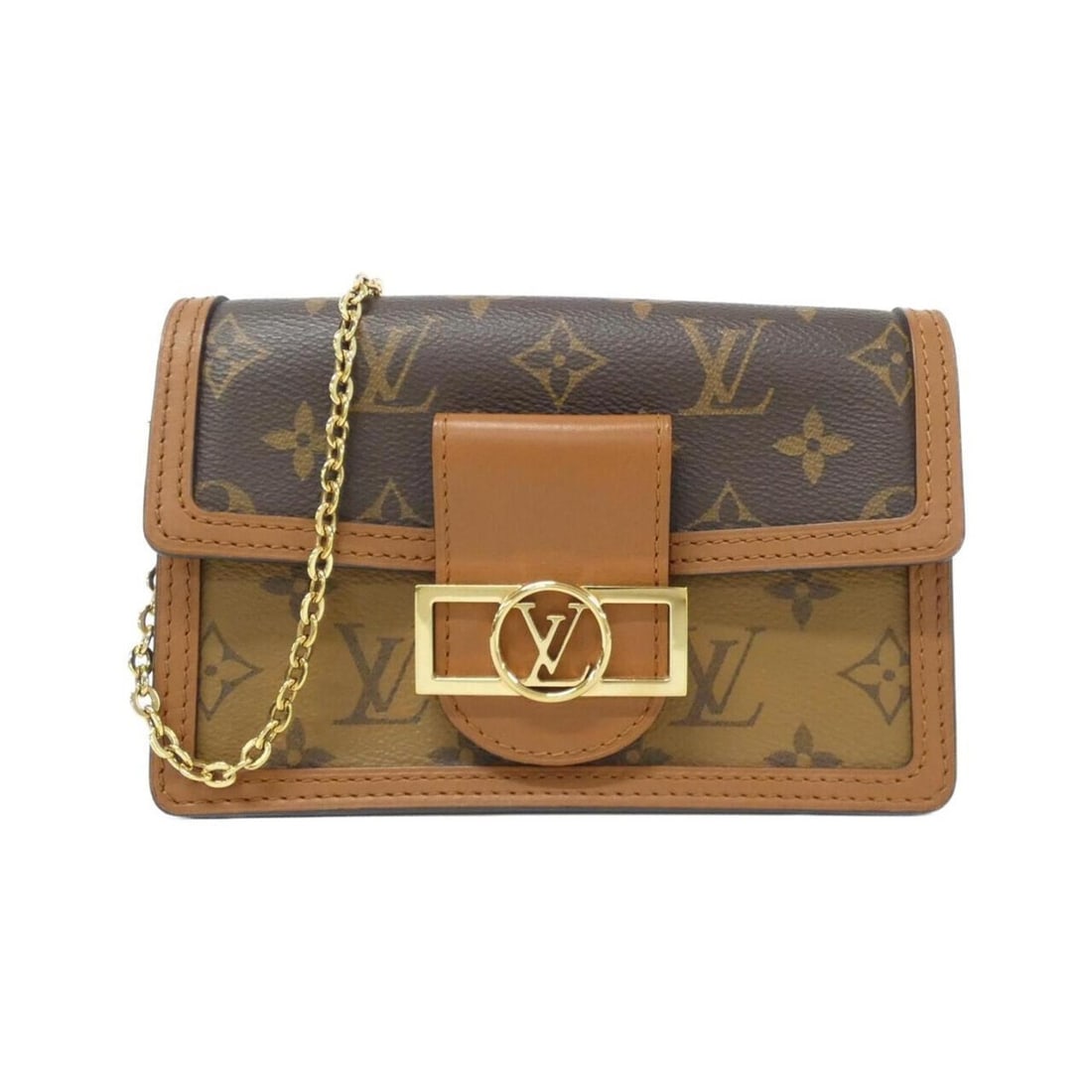 Louis Vuitton Monogram Reverse Portefeuille Dauphine M68746 Chain Wallet: --- Catalog ---Category: SizeSize (HxWxD): 12cm x 19cm x 5cm / 4.72'' x 7.48'' x 1.96''Category: DesignType: Chain/Shoulder walletColor: MarronGender: WomenMaterial: Coated canvas Category: GeneralMPN