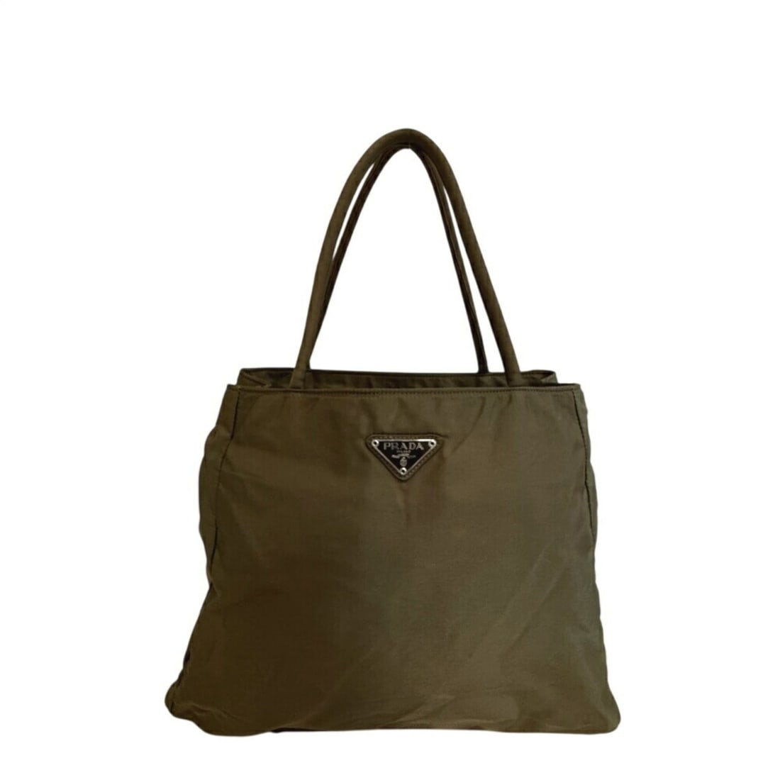 Prada Triangle Hand Shoulder Bag/Tote Bag Khaki Green Unisex: --- Catalog ---Category: SizeSize (HxWxD): 25cm x 31cm x 11cm / 9.84'' x 12.2'' x 4.33''Handle Length: 15.5cm / 6.1''Category: DesignType: Shoulder bag, Tote bagColor: KhakiGender: