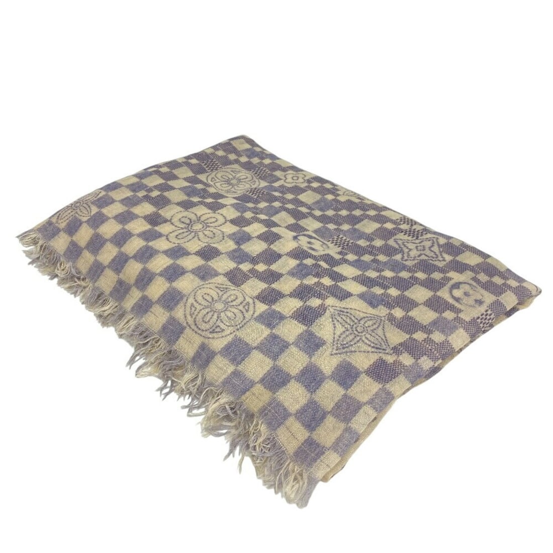 LOUIS VUITTON M72578 Etoile Alizee Shawl Damier Stole Scarf Navy Women's (1 of 15)