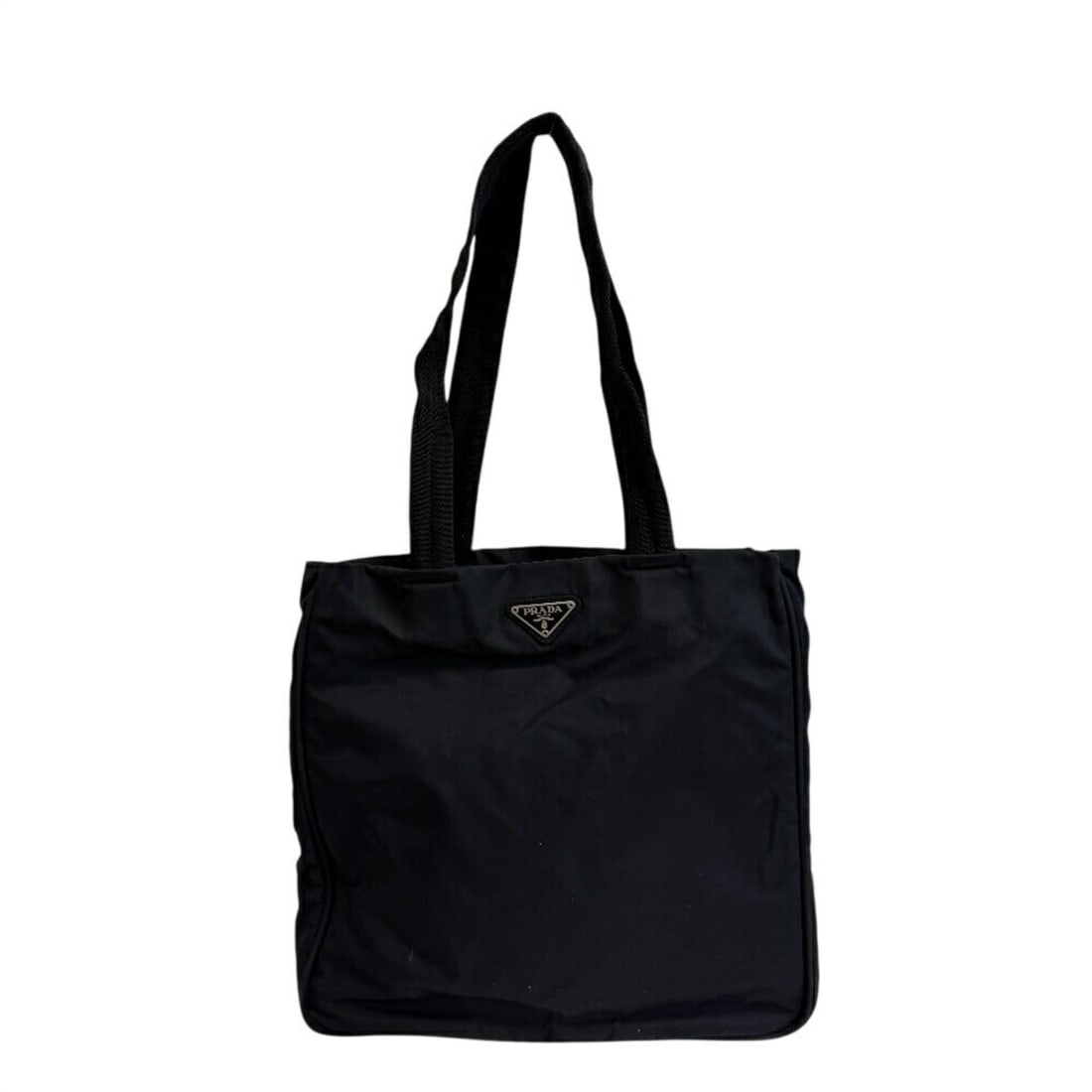 PRADA Prada Triangle Plate Tote Bag Shoulder Black Women's (1 of 18)