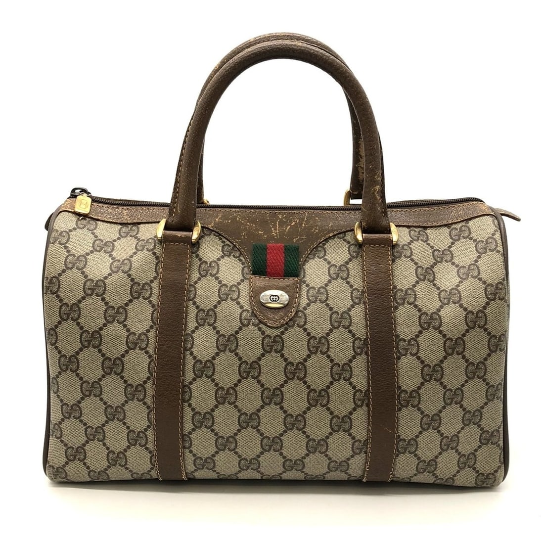 GUCCI Old Gucci 69 02 007 Boston Bag Sherry Line GG Supreme Canvas Brown Women's and Men's (1 of 11)