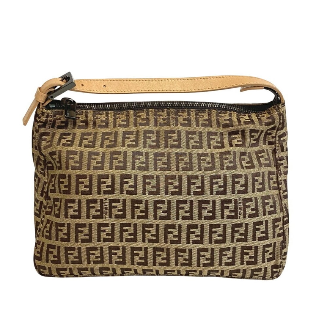 FENDI 8N0005 Mini Vanity Zucchino Pouch Brown Women's: --- Catalog ---Category: SizeSize (HxWxD): 17cm x 22cm / 6.69'' x 8.66''Category: DesignType: PouchColor: BrownGender: WomenMaterial: Canvas Category: GeneralMPN: 8N0005Brand: Fendi--- Item List