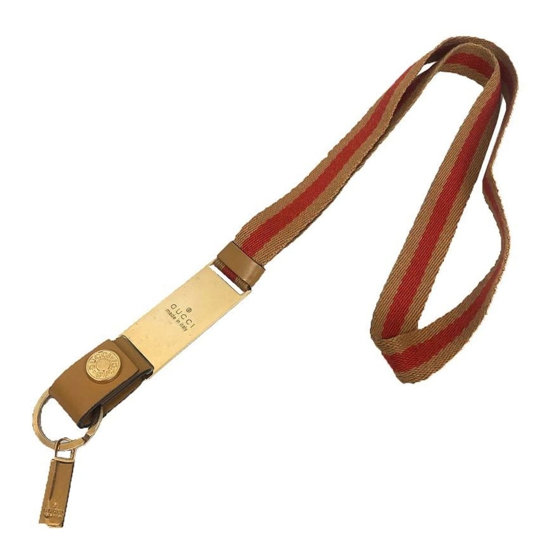 Gucci neck strap key ring holder camel x orange (1 of 12)