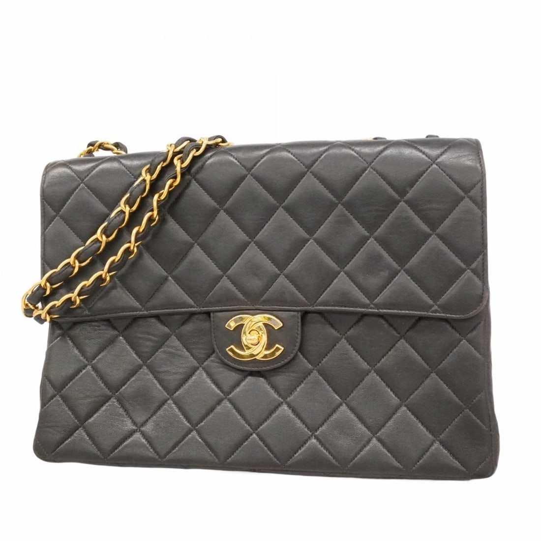 Chanel Shoulder Bag, Large Matelasse, Double Chain, Lambskin, Black, Women's, P2305646: --- Catalog ---Category: SizeSize (HxWxD): 22cm x 30cm x 9cm / 8.66'' x 11.81'' x 3.54''Category: DesignType: Shoulder bagColor: BlackGender: WomenMaterial: Leather Hardware Color: GoldLeather/Fur Typ