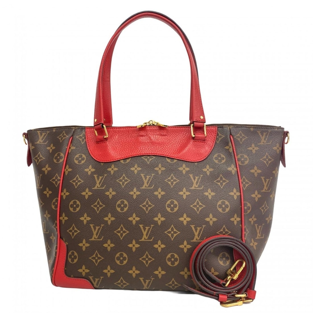 Louis Vuitton Monogram Estrella MM Handbag M51193 Brown Coquelicot 2-Way Bag for Women (1 of 14)