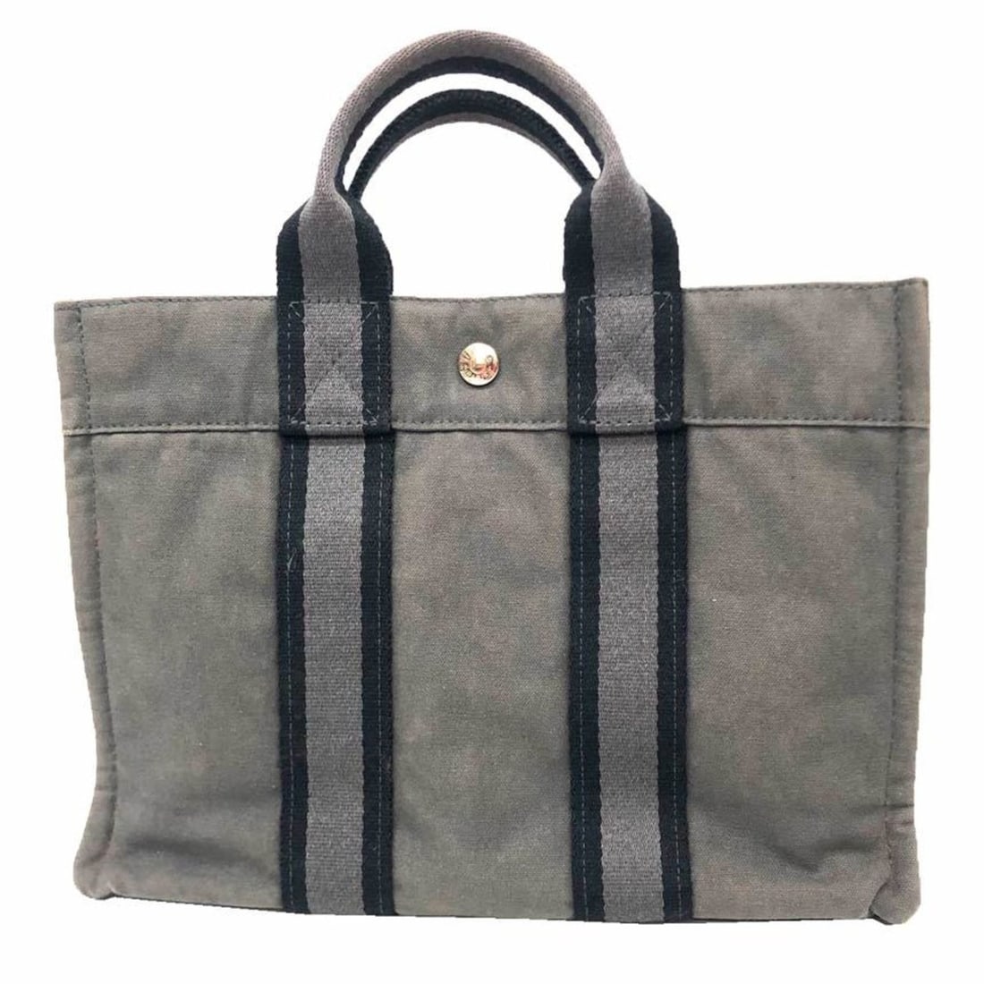 HERMES Foul Tote PM Bag, Hand Tote, Gray Canvas (1 of 13)