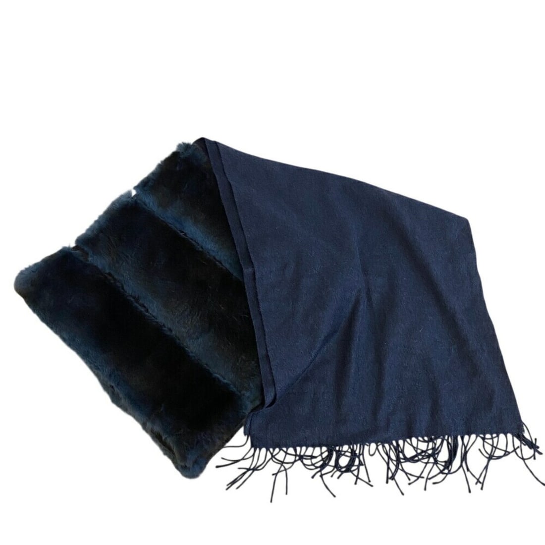 FENDI Orirag Silk Mohair Scarf, Navy, Women's (1 of 13)