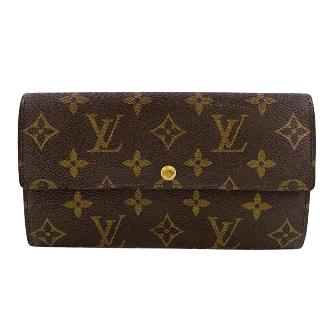 LOUIS VUITTON M61723 Pochette Porte Monnaie Credit Monogram Tri-fold Wallet, Brown, Unisex (1 of 13)