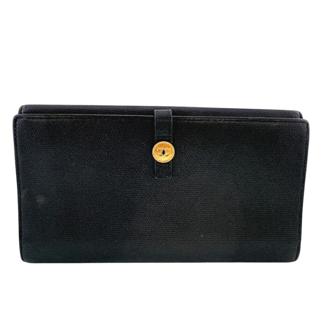 CHANEL 11163718 Coco Button W Long Wallet Black Women's (1 of 19)