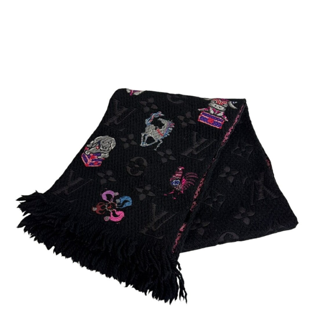 LOUIS VUITTON M71578 Superstation Echarpe Mania Scarf Black Women's: --- Catalog ---Category: SizeSize (LxW): 1.76m / 69.29''Category: DesignColor: BlackGender: WomenMaterial: Wool Category: GeneralMPN: M71578Brand: Louis Vuitton--- Item List ---Section: ConditionRanki