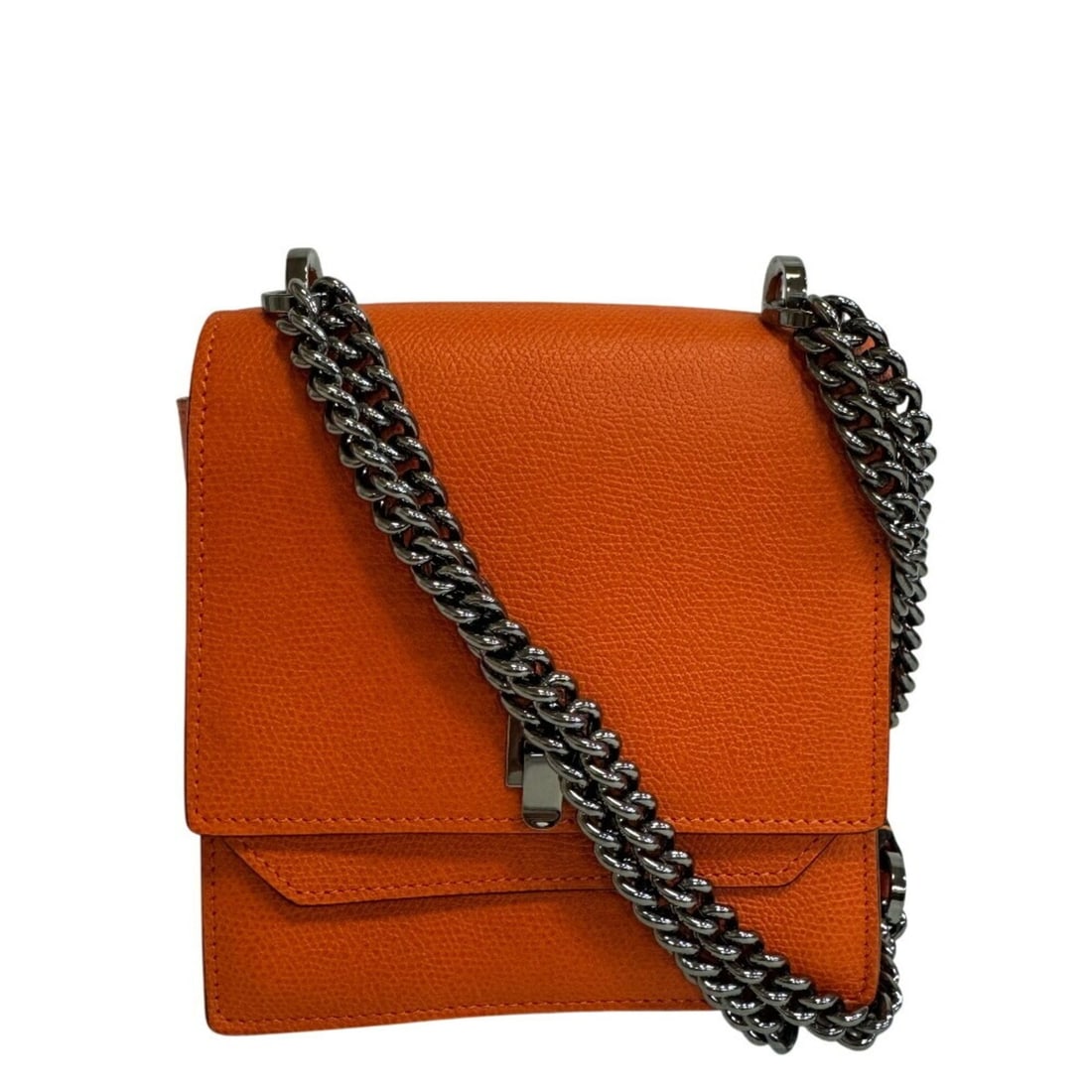 Valextra Spritzer Small Crossbody Chain Shoulder Bag, Orange, Women's: --- Catalog ---Category: SizeSize (HxWxD): 16cm x 14.3cm x 7cm / 6.29'' x 5.62'' x 2.75''Category: DesignType: Shoulder bagColor: OrangeGender: WomenMaterial: Leather Category: GeneralBrand: Valextra-