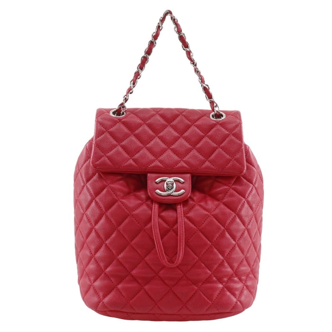 CHANEL Matelasse Backpack/Daypack, Lambskin, Red, 2-Way, A5, Turn Lock, Women's: --- Catalog ---Category: SizeWeight: 540g / 1.19lb.Strap Drop: 80cm / 31.49''Handle Drop: 10.00cm / 3.94''Size (HxWxD): 25cm x 20cm x 12cm / 9.84'' x 7.87'' x 4.72''Category: DesignType: BackpackColor