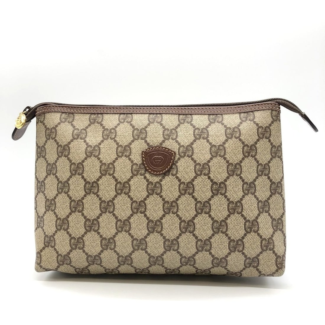GUCCI Old Gucci 014 115 6088 Clutch Bag GG Supreme Canvas/Leather Brown Women's/Men's (1 of 19)