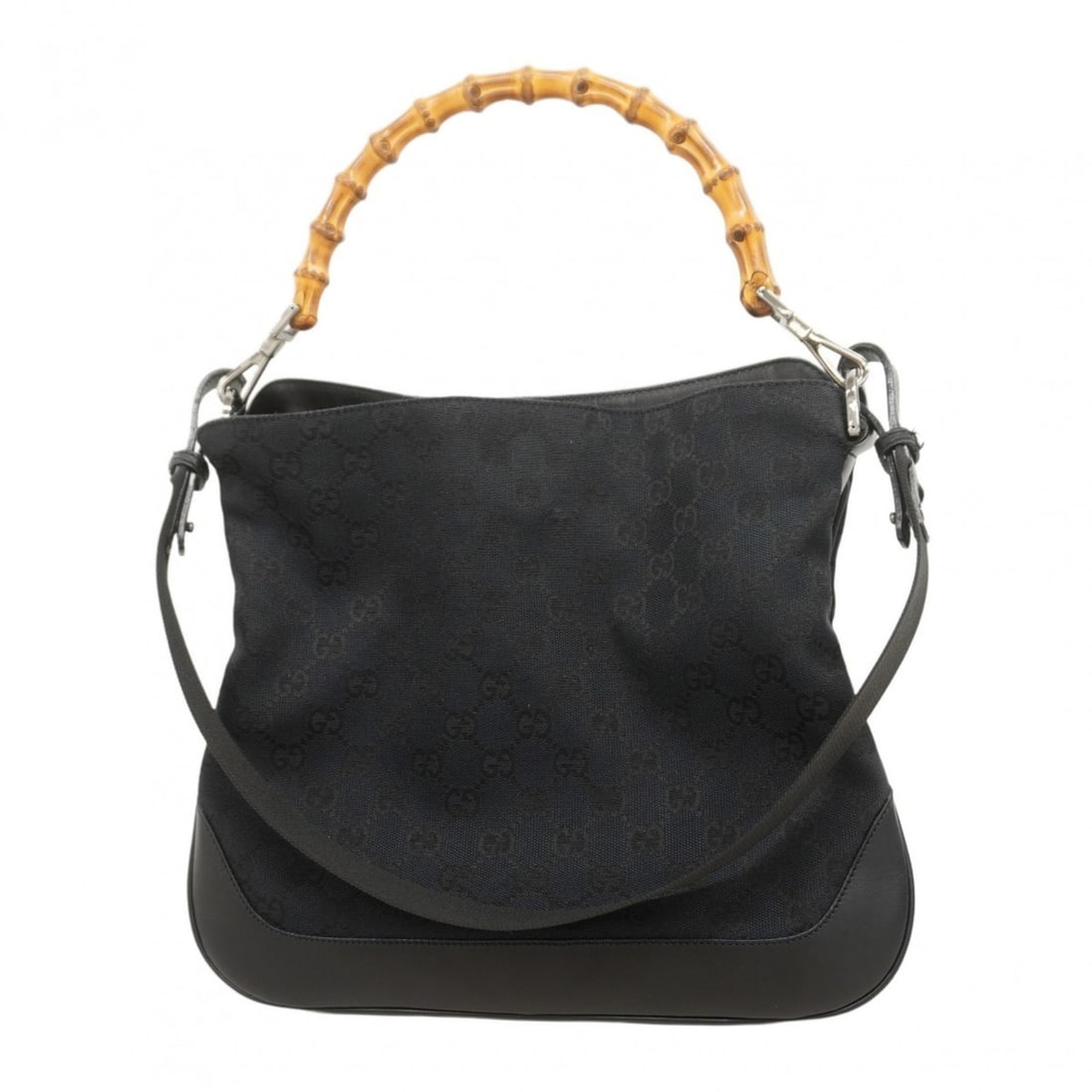 Gucci GG Canvas Bamboo Handbag 001 4095 Black 2-Way Bag for Women (1 of 19)