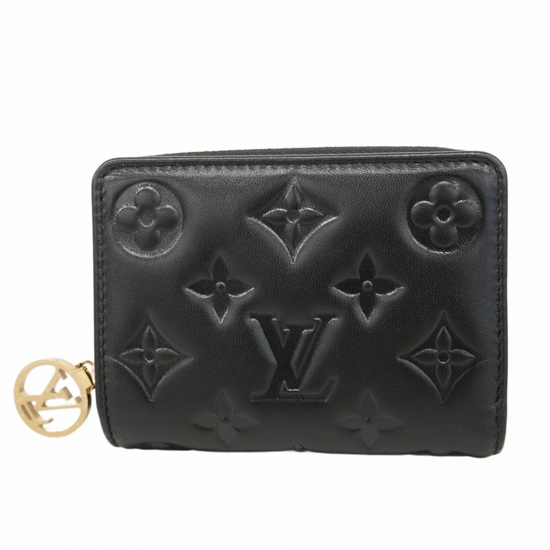 Louis Vuitton Monogram Embossed Wallet Portefeuille Lou M81599 Noir Women's (1 of 10)