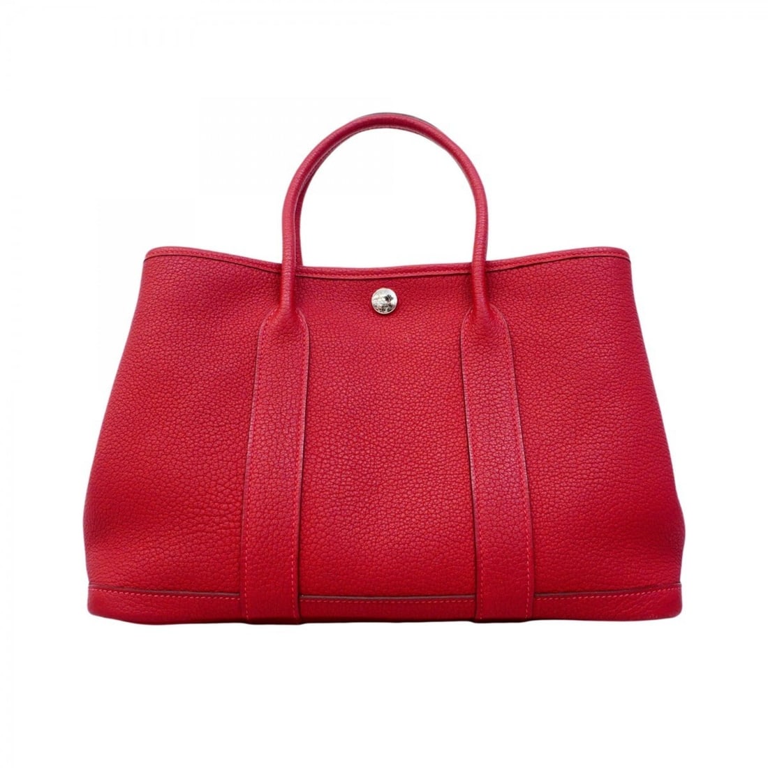 Hermes Hermès Garden TPM Country Rouge Piment Tote Bag, Women's, with T-Stamp: --- Catalog ---Category: SizeSize (HxWxD): 21cm x 30cm x 14cm / 8.26'' x 11.81'' x 5.51''Category: DesignType: Tote bagGender: WomenMaterial: Country leather Hardware Color: SilverCategory: GeneralBra
