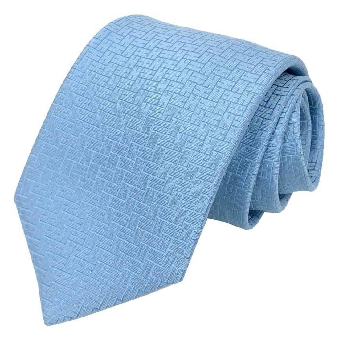 Hermes HERMES Tie H 100% Silk CRAVATE FACONNEE 2 Light Blue Men's (1 of 10)