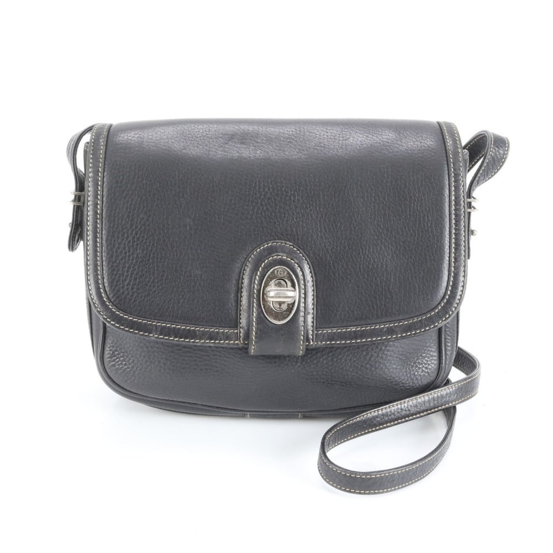 Gucci Old Leather Turnlock Shoulder Bag Crossbody Black Women's (1 of 10)