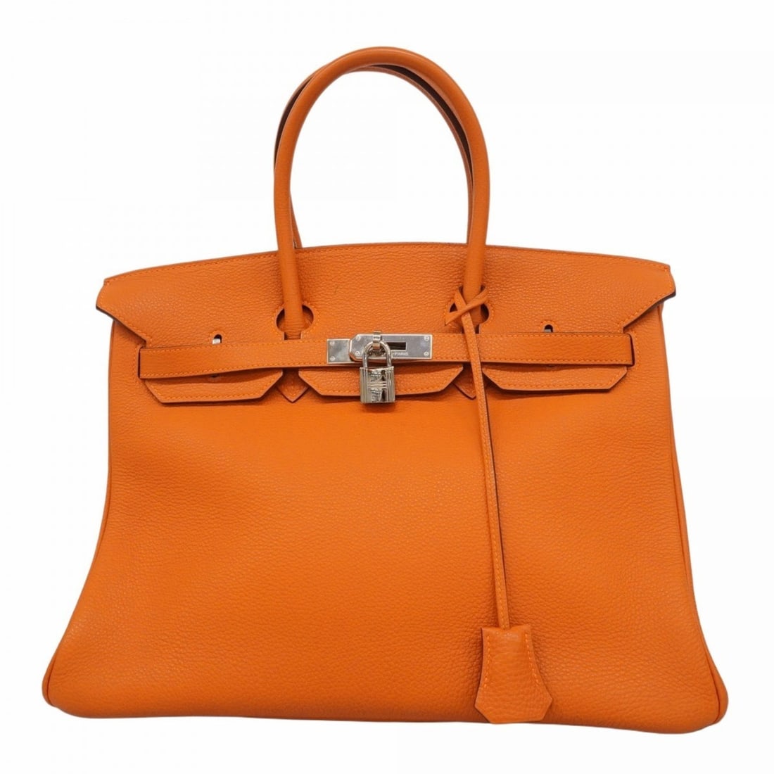 Hermes Hermès Birkin 35 Togo Orange Handbag with J Stamp for Women: --- Catalog ---Category: SizeSize (HxWxD): 27cm x 35cm x 19cm / 10.62'' x 13.77'' x 7.48''Category: DesignType: HandbagColor: OrangeGender: WomenMaterial: Togo leather Hardware Color: SilverCategory: