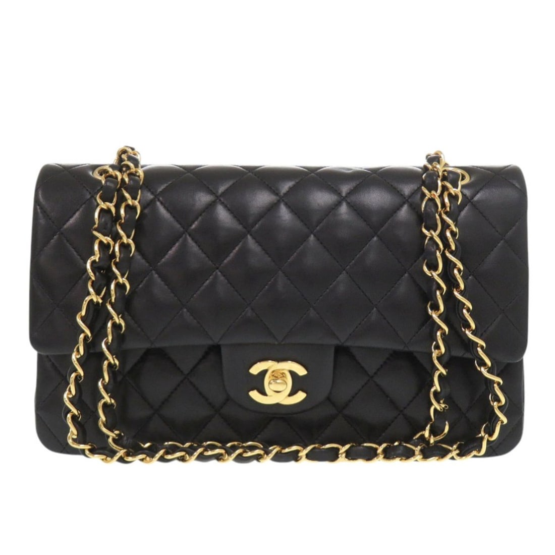 Excellent condition Chanel Matelasse 25 double flap shoulder bag, size 11, lambskin, gold hardware, (1 of 9)