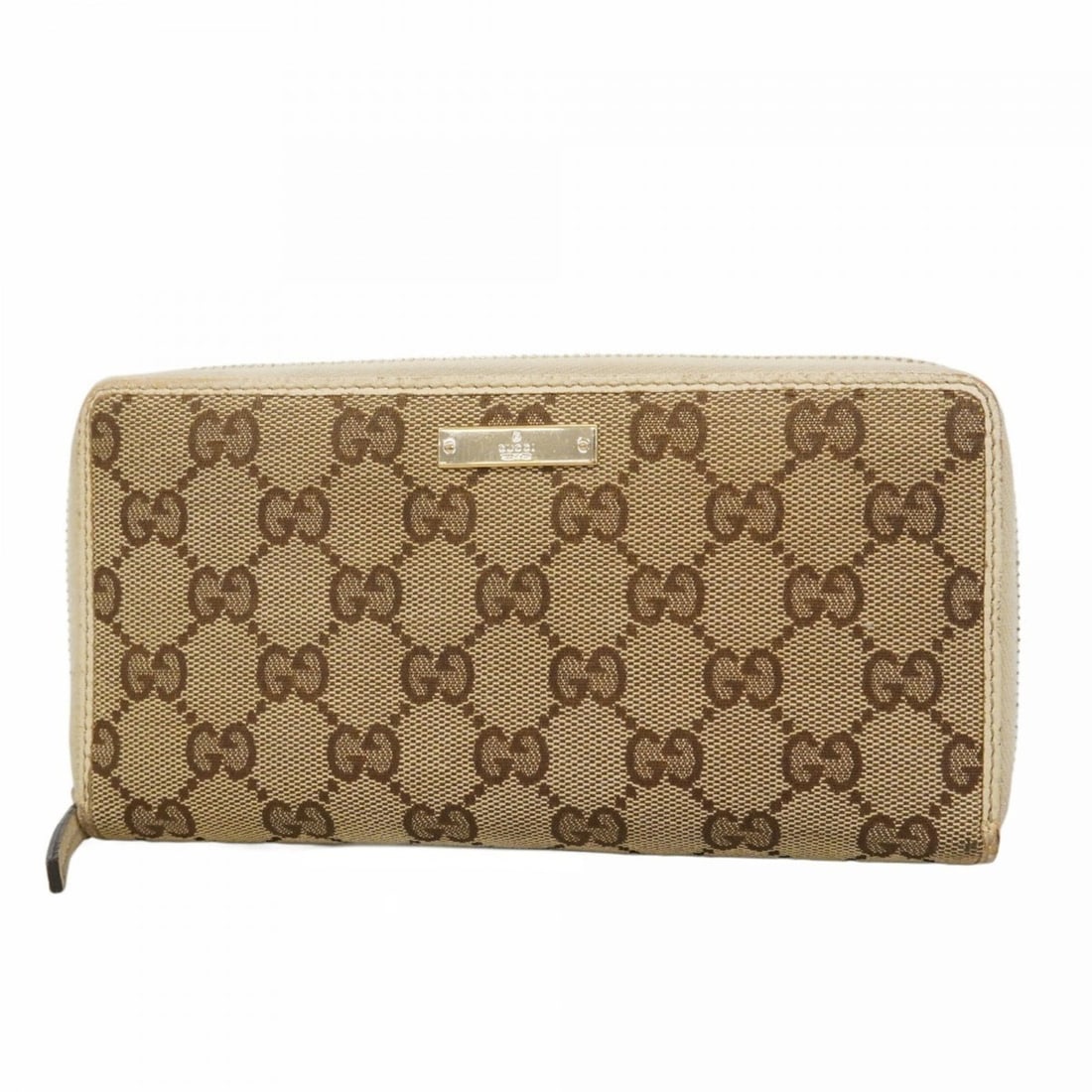 Gucci GG Canvas Long Wallet 112724 Beige Brown White Champagne Men's Women's (1 of 17)