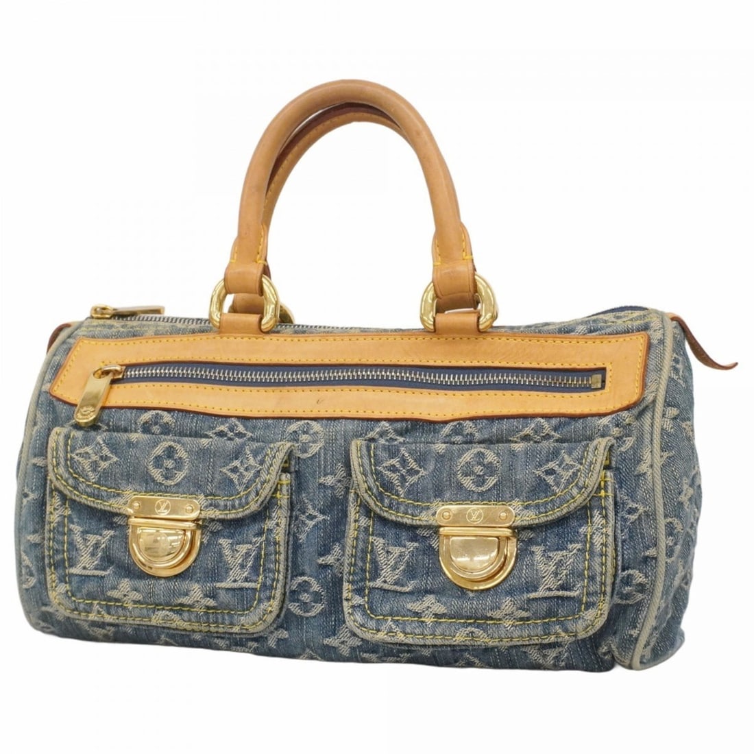 Louis Vuitton Monogram Denim Neo Speedy Handbag M95019 Blue Women's (1 of 20)