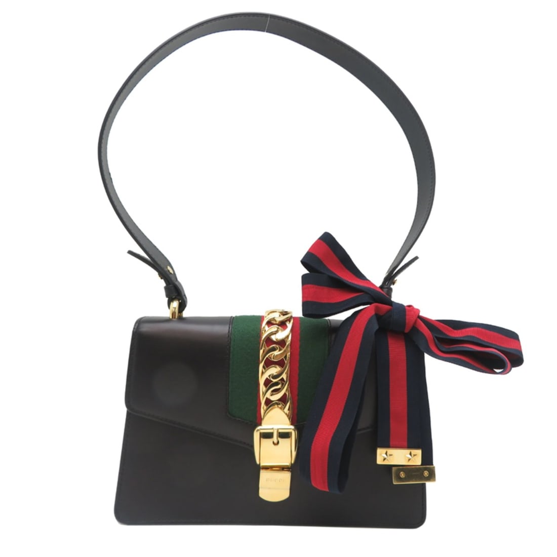 Gucci Sylvie Women's Shoulder Bag 421882 Leather Black (1 of 12)