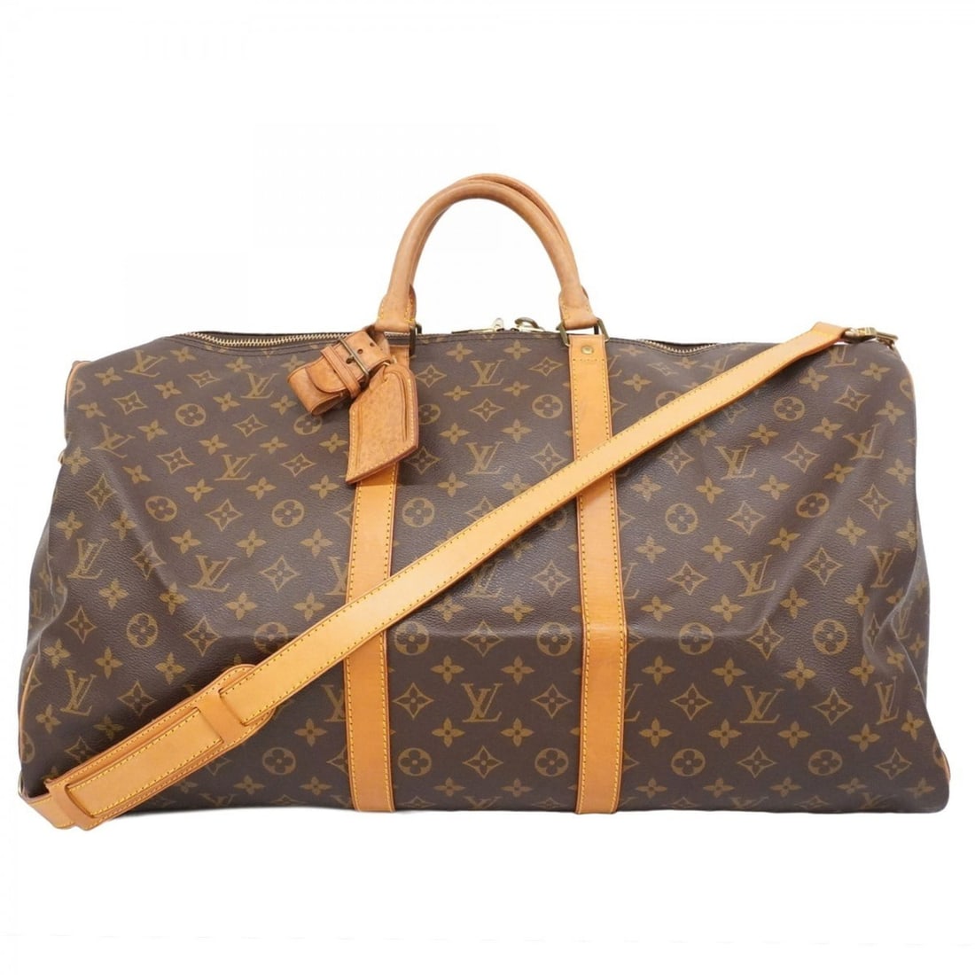 Louis Vuitton Monogram Keepall Bandouliere 55 Boston Bag M41414 Brown Men's and Women's (1 of 17)