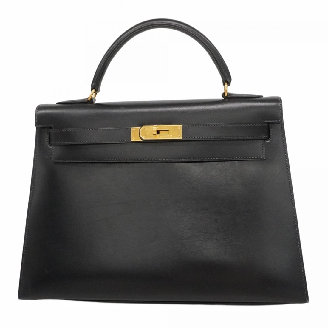 Hermes Hermès Kelly 32 Handbag, Box Calf Leather, Black, with O-W Stamp, Women's: --- Catalog ---Category: SizeSize (HxWxD): 23cm x 32.5cm x 12cm / 9.05'' x 12.79'' x 4.72''Category: DesignType: HandbagColor: BlackGender: WomenMaterial: Box calf leather Hardware Color: GoldCategory