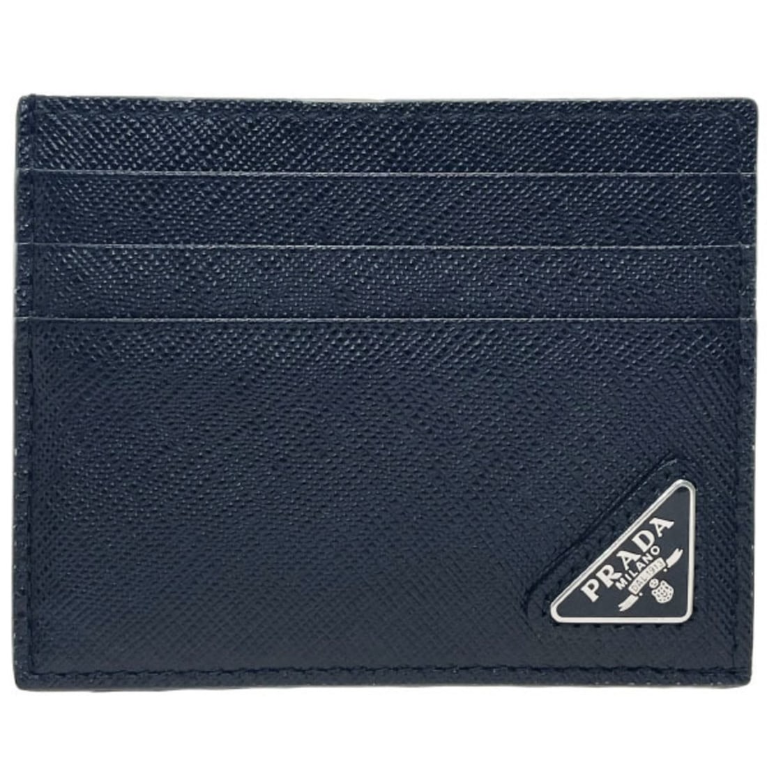 Prada Triangle Card Case, Saffiano Leather, Black, 2MC223, Triangular Plate, Business Holder, (1 of 9)