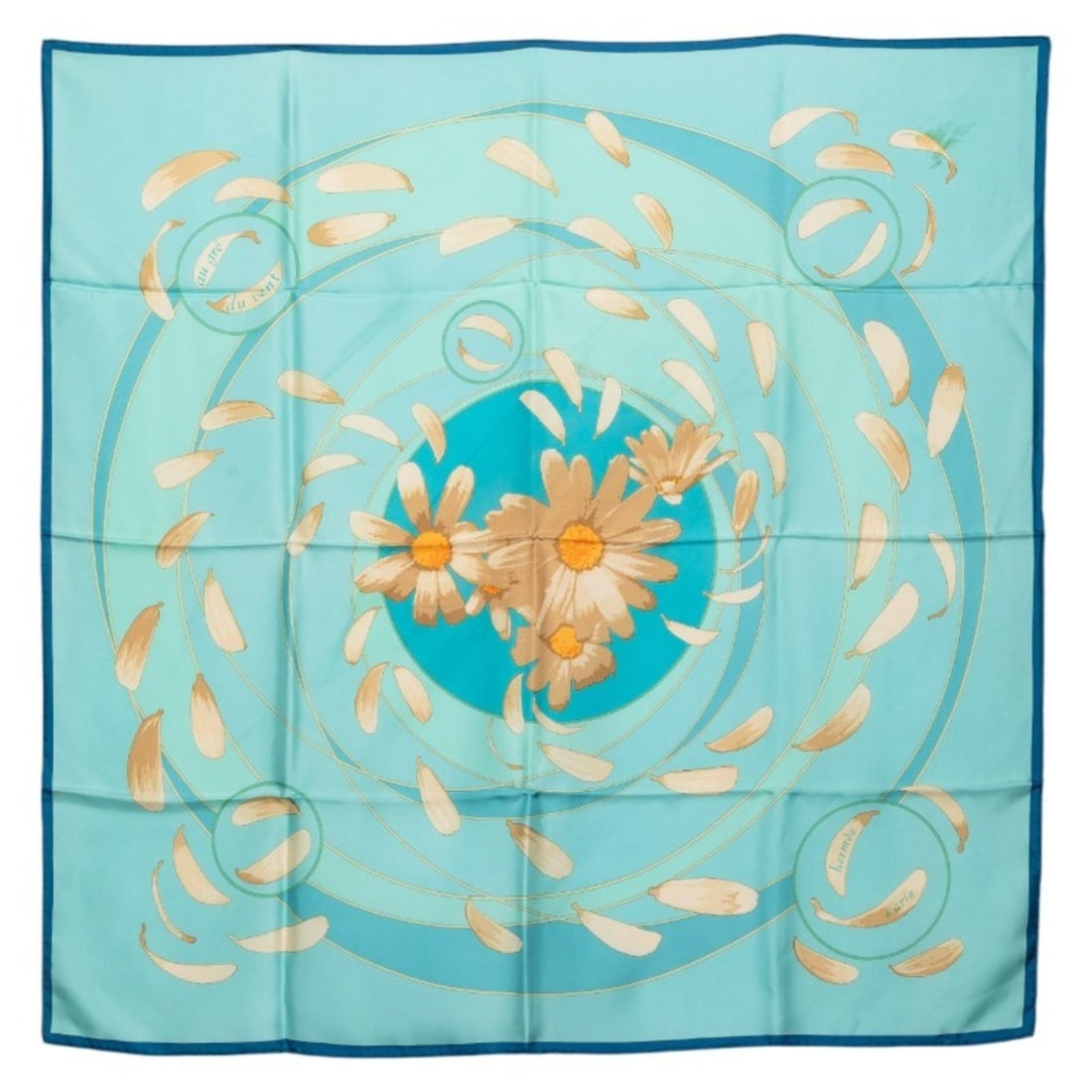 Hermes Hermès Carré 90 "Au Gre Du Vent" Scarf, Light Blue Multicolor Silk, Women's (1 of 9)