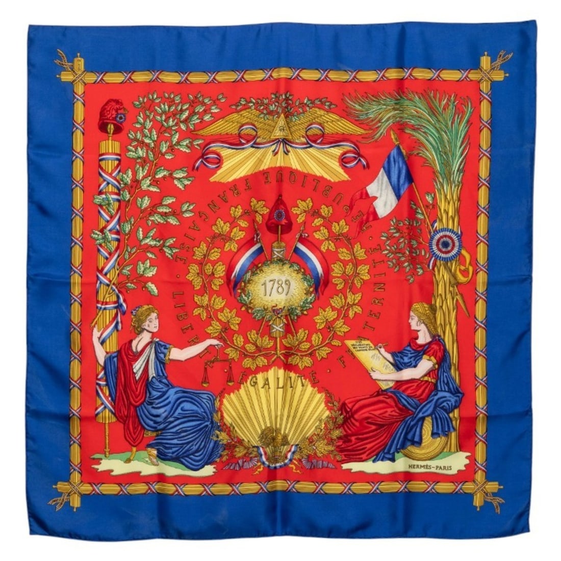 Hermes Hermès Carré 90 LIBERTE EGALITE FRATERNITE REPUBLIQUE FRANCAISE scarf commemorating the (1 of 10)