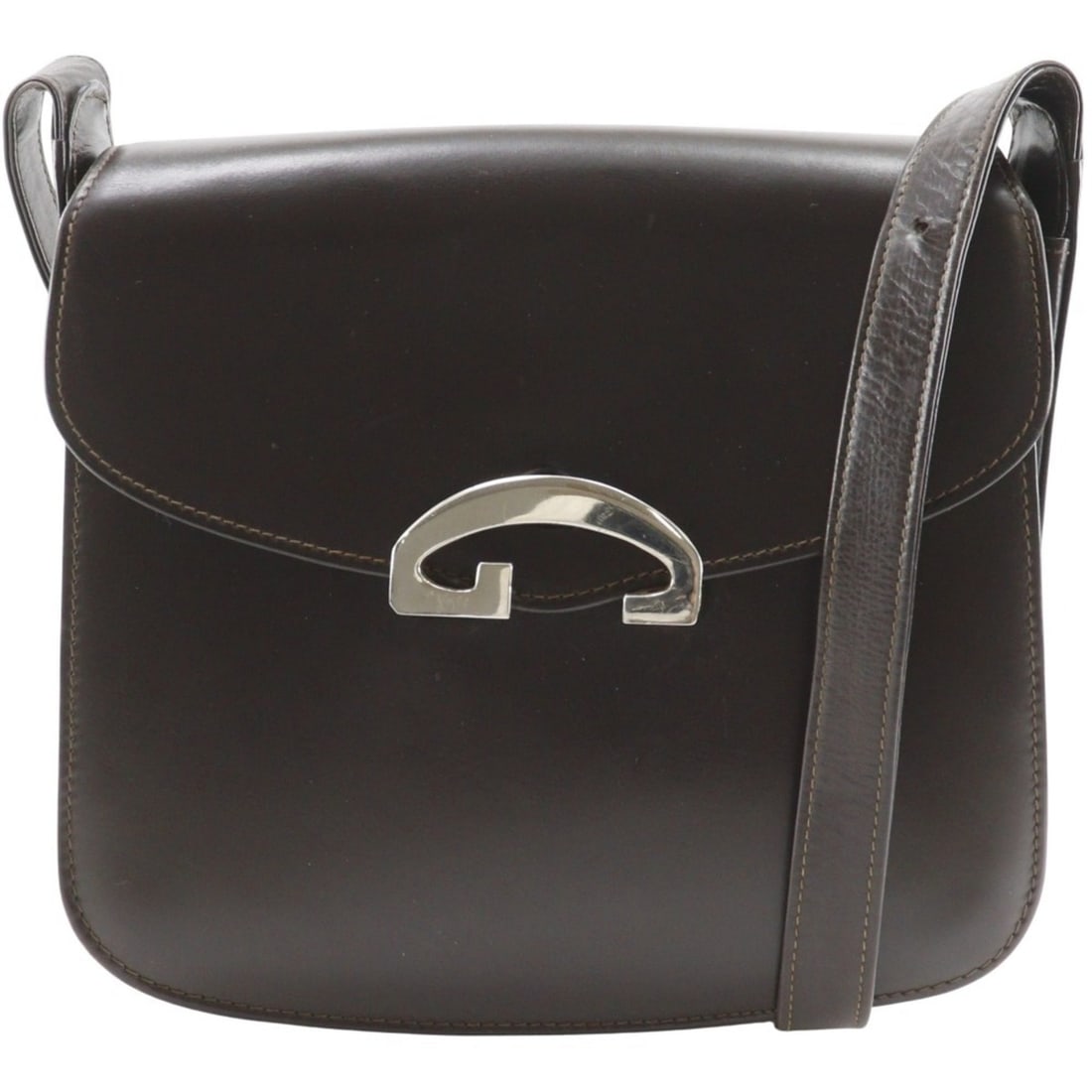 Gucci Old Shoulder Bag, Vintage Calfskin Brown, A5 Size, Flap, Gucci, Women's (1 of 20)