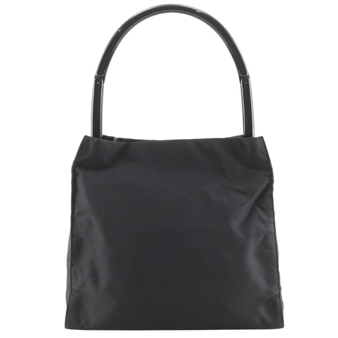 Prada B8073 Nylon Shoulder Bag with Plastic Handle, Black, A5 Size, Velcro, Plat Stick Women's (1 of 17)