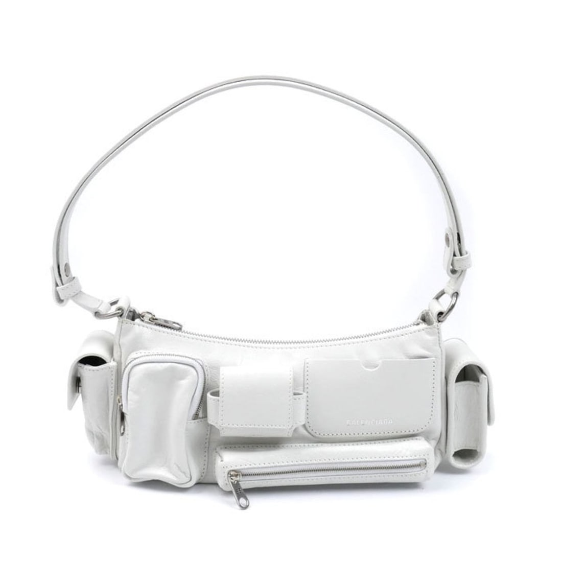 BALENCIAGA Super Busy Shoulder Bag, White, 802227, Women's (1 of 8)