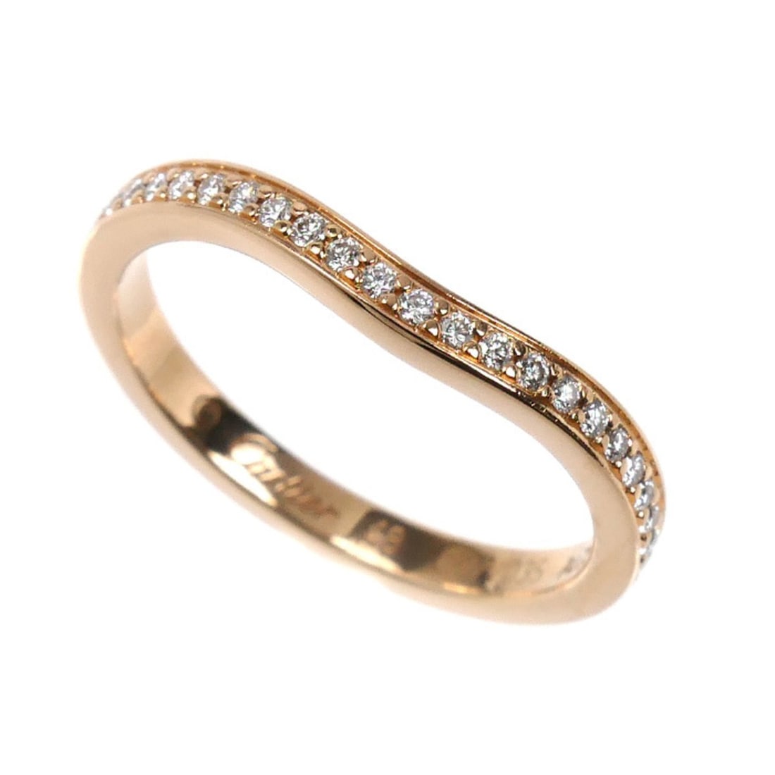 CARTIER 18KPG Pink Gold Ballerina Curve Half Eternity Ring B4098748 with 48 Diamonds, 2.3g, Women's: --- Catalog ---Category: SizeUS Size: 4.5Brand Size: 48Category: DesignType: Band ringStone: DiamondGender: WomenMaterial: Pink gold (18K)Category: GeneralBrand: CartierCountry of Origin: France--- It