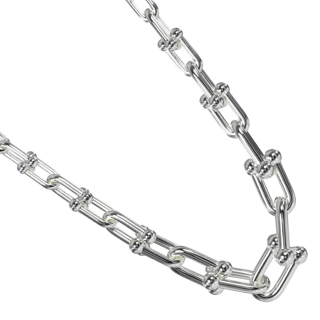 Tiffany & Co. Graduated Link Necklace Hardware, 925 Sterling Silver, Approximately 106.9g (1 of 20)