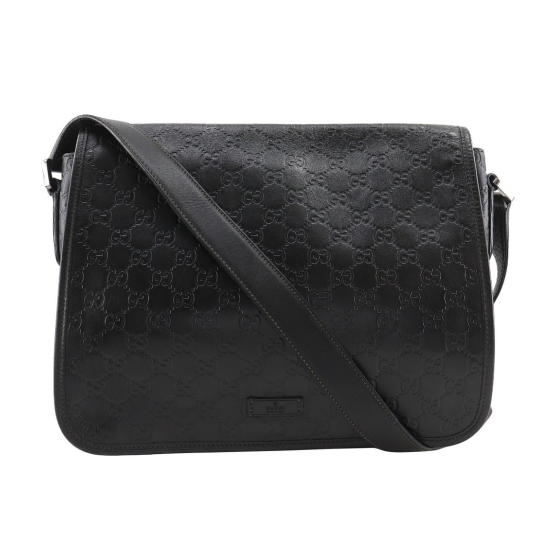 Gucci GG 145844 Men's Messenger Shoulder Bag in Shimmer Leather, Black, A5 Size, with Magnetic: --- Catalog ---Category: SizeWeight: 780g / 1.71lb.Strap Drop: 62cm / 24.4''Size (HxWxD): 27cm x 32cm x 7cm / 10.62'' x 12.59'' x 2.75''Category: DesignType: Messenger bag, Shoulder bagColor: BlackGen