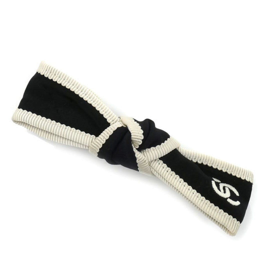 CHANEL Silk Coco Mark Ribbon Bow Hair Accessory Barrette AA9921 Women's (1 of 10)