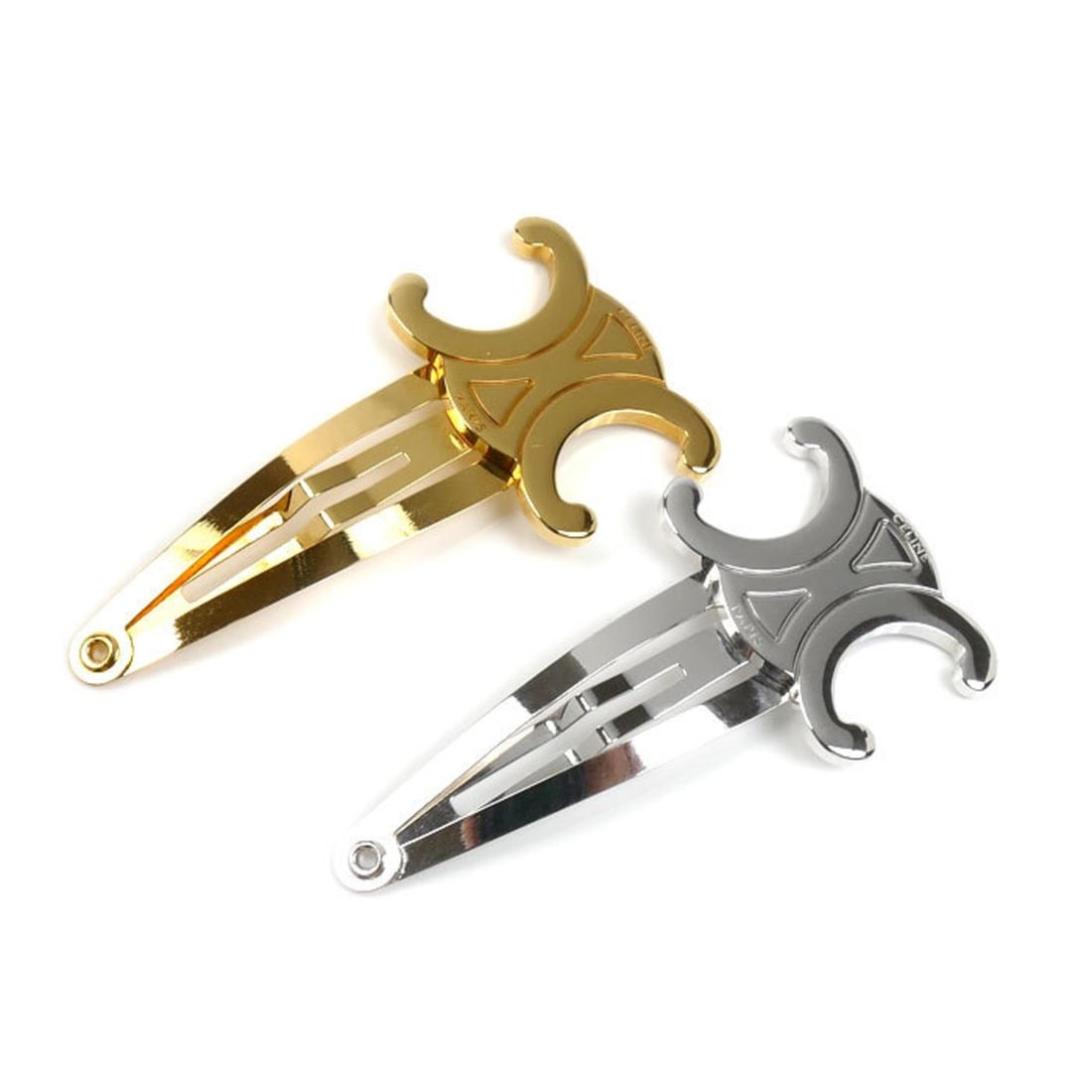 CELINE Steel and Brass Hairpin Hair Accessory 46Z656SLB 46Z656BSL Women's (1 of 11)