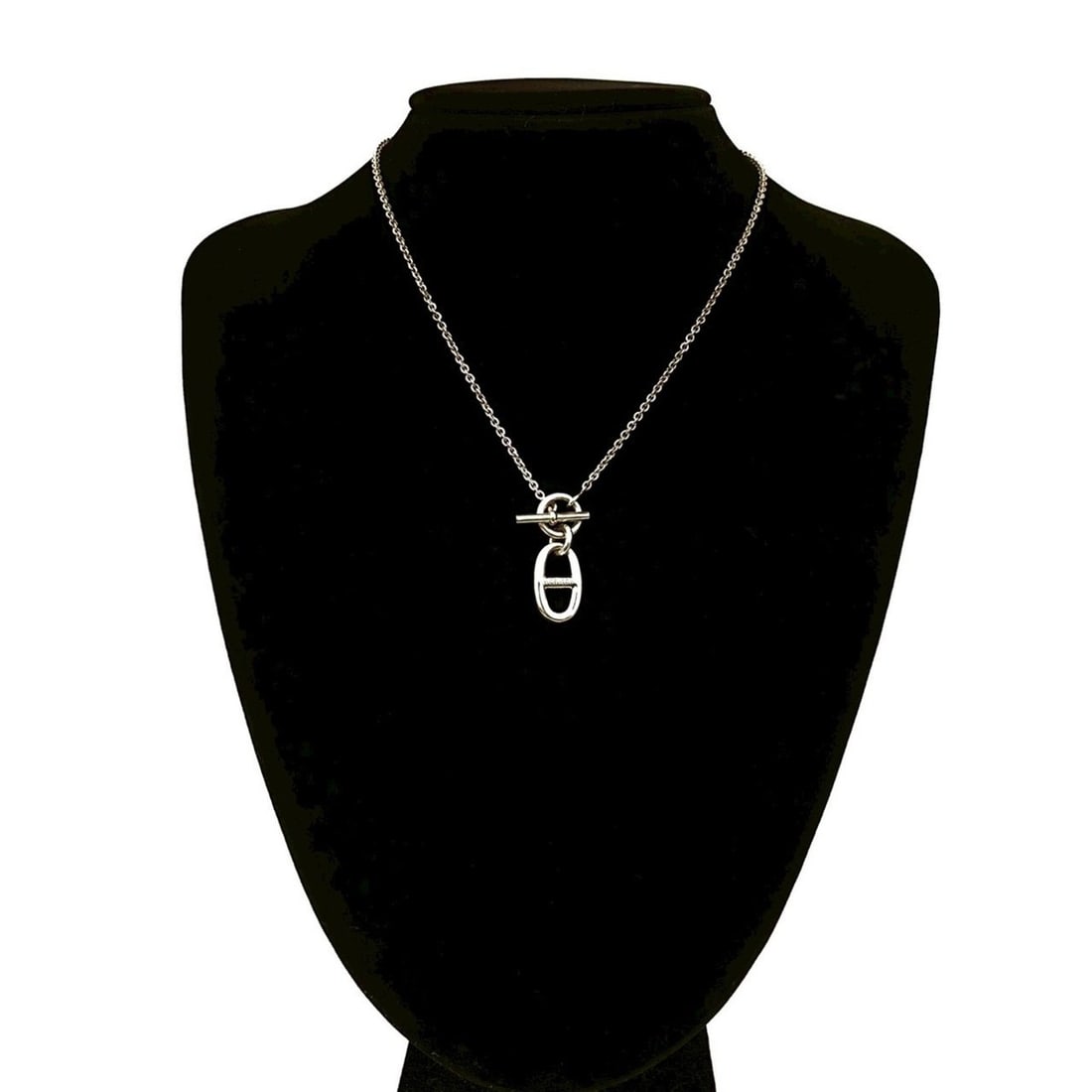 HERMES Chaine d'Ancre Amulet Silver 925 Necklace Pendant Choker 02065 (1 of 11)
