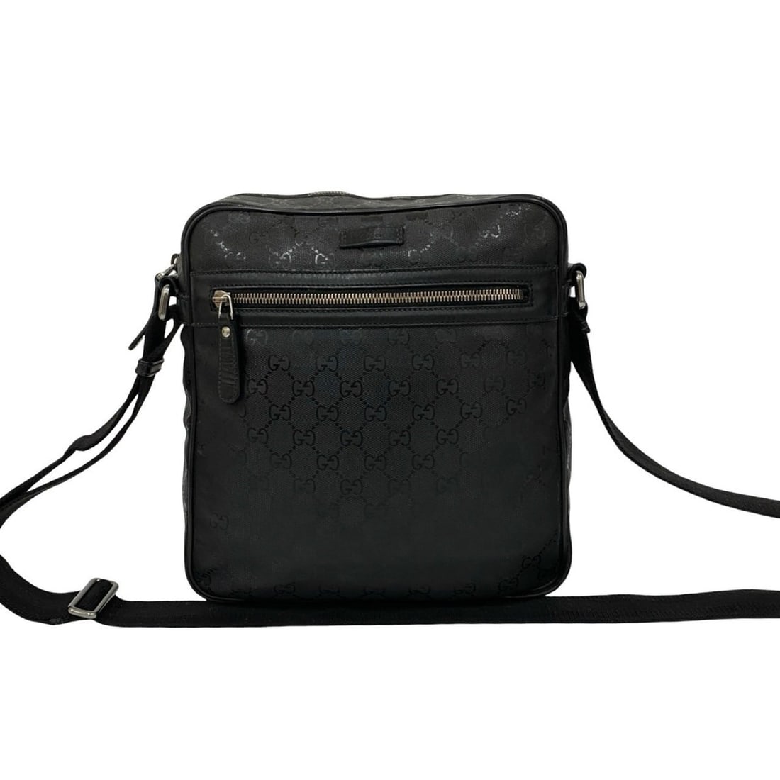 GUCCI GG Logo Imprime Leather Shoulder Bag/Messenger Bag/Pochette/Sacoche Black 26229 (1 of 11)