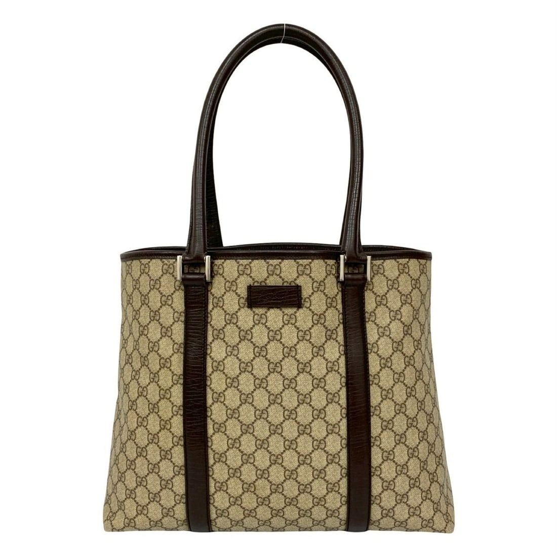 GUCCI GG Supreme Leather Tote Bag, Semi-Shoulder Handbag, Brown, 85871 (1 of 18)