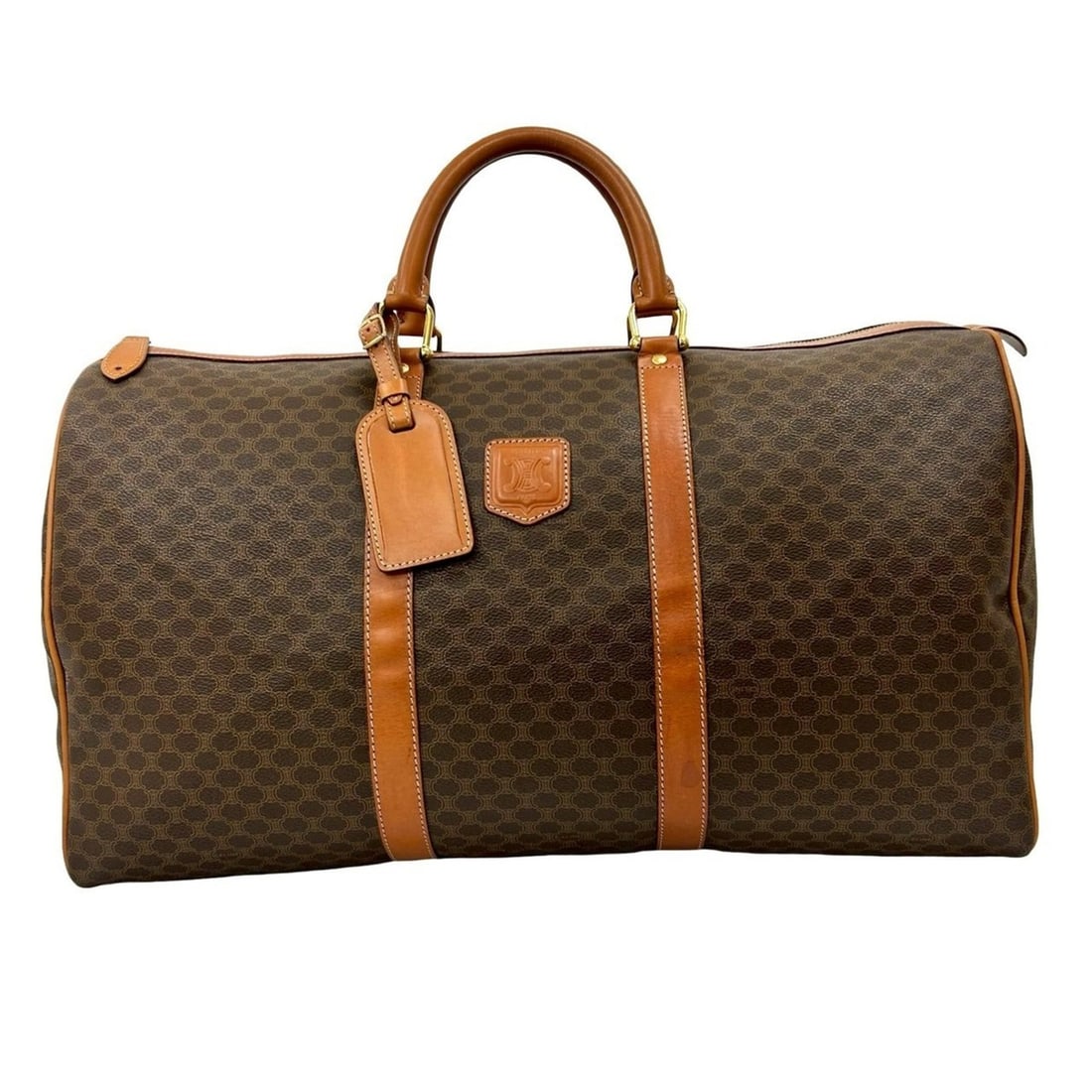 CELINE Macadam Blason Leather Boston Bag, Brown, 4041a (1 of 14)