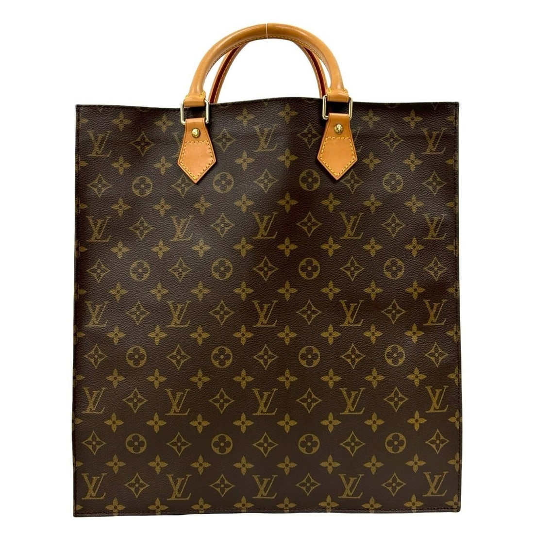 LOUIS VUITTON Sac Plat Monogram Leather Tote Bag, Brown, 32372 (1 of 11)