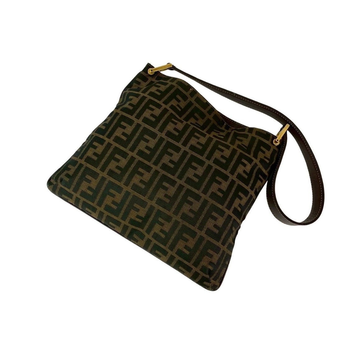 FENDI Zucca FF Leather Canvas Semi-Shoulder Bag/One-Shoulder Bag/Handbag Brown 28519: --- Catalog ---Category: SizeSize (HxWxD): 27cm x 30cm / 10.62'' x 11.81''Category: DesignType: Handbag, Shoulder bagColor: Black, BrownGender: WomenMaterial: Leather , Canvas Category: GeneralBrand: