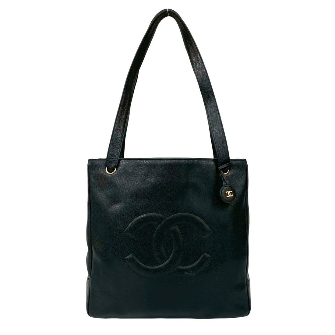 CHANEL Coco Mark Caviar Leather Tote Bag, Black, 35732 (1 of 10)