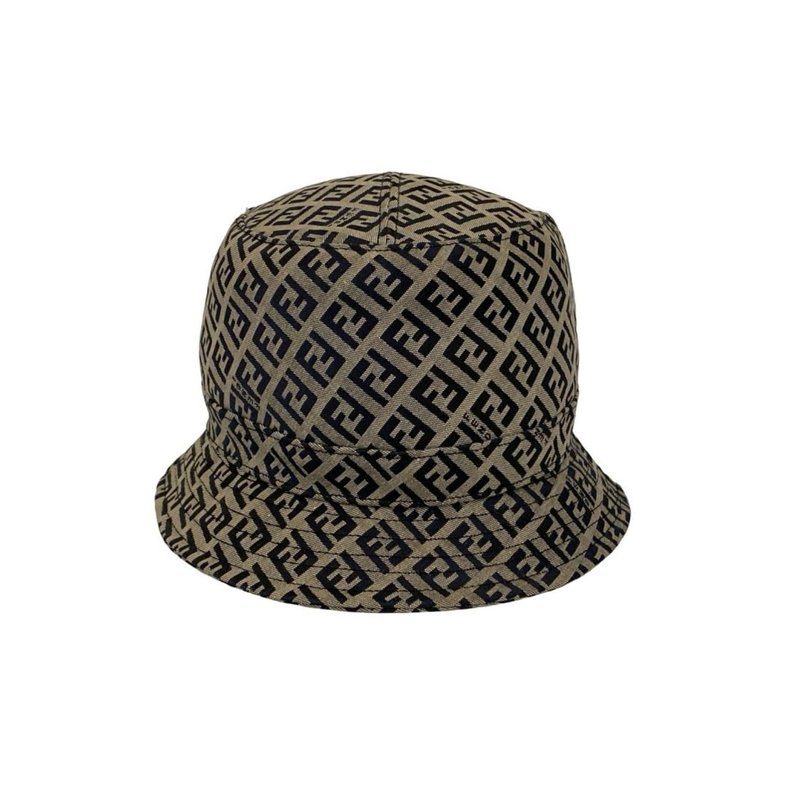 FENDI Zucchino Logo Cotton and Polyester Bucket Hat, Navy Gray, 48289: --- Catalog ---Category: DesignType: Bucket hatColor: Gray, NavyGender: WomenMaterial: Cotton , Polyester Category: GeneralBrand: FendiCategory: MeasurementsHeight: 15cm / 5.9''Circumference: 54cm / 2