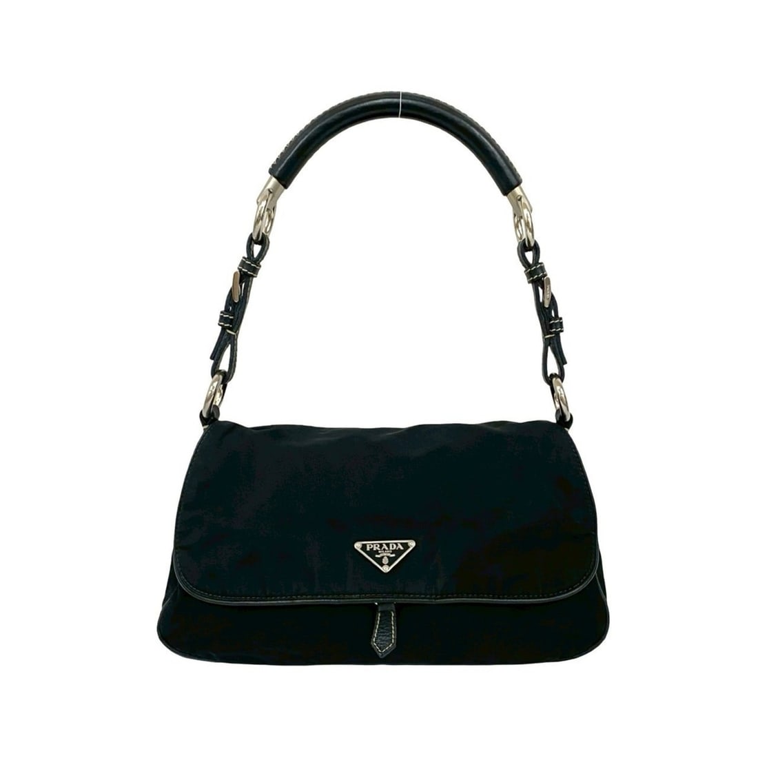 PRADA Prada Triangle Logo Leather Tessuto Nylon One-Shoulder Bag/Semi-Shoulder Bag Black 254-6: --- Catalog ---Category: SizeSize (HxWxD): 17.5cm x 30cm x 9.5cm / 6.88'' x 11.81'' x 3.74''Category: DesignType: Shoulder bagColor: BlackGender: WomenMaterial: Leather , Nylon Category: GeneralBrand: